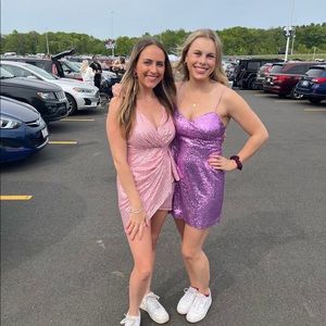 HELLO MOLLY bring on the Merlot lilac sequin dress